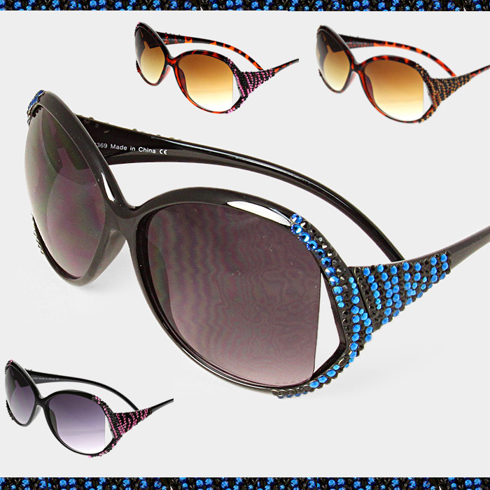 CRYSTAL Rhinestone Sunglasses Oversized Rectangle Zebra Striped Bling Mask Chic