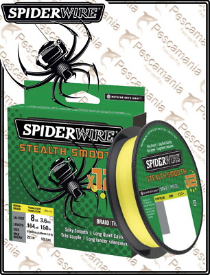 Geflochtene Leine Spiderwire Stealth Smooth X12 Gelb Multifaser 165 Yards -