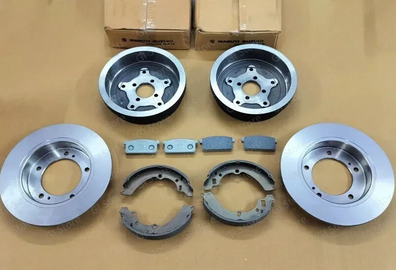 Front Brake Rotors & Pads Rear Drums Shoes 6pc Kit for Suzuki Samurai 1986-1994 - Image 3 of 4