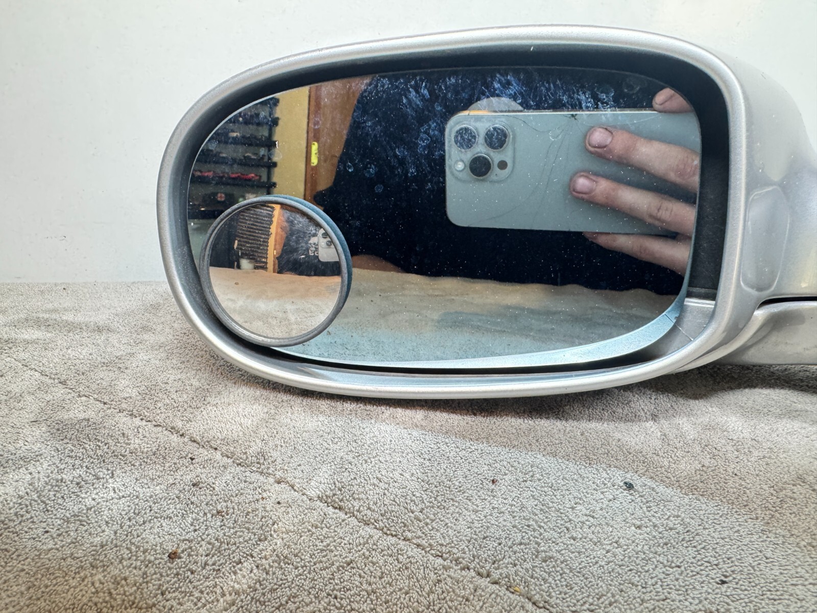 03-08 Maserati Quattroporte M139 Left Driver Side Power Mirror Silver Fading OEM