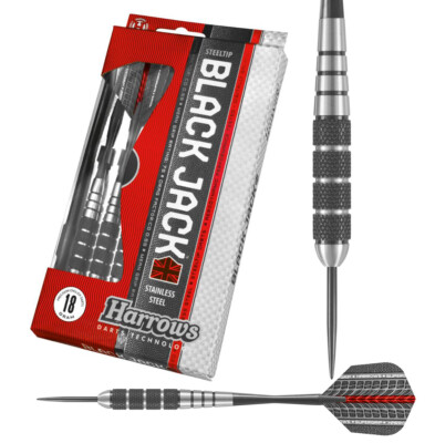 Harrows Black Jack/Blackjack Edelstahl Tip Darts 18g 20g 22g & 24g