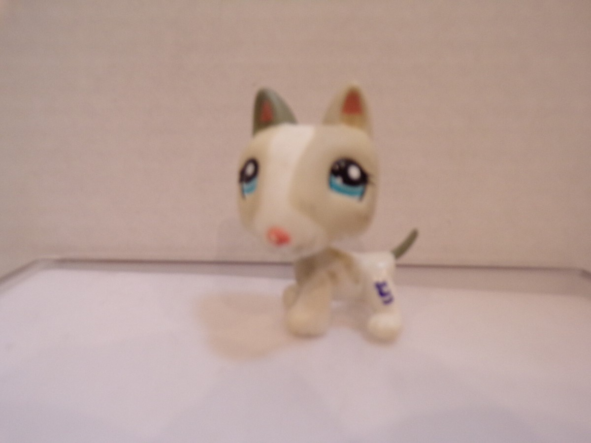 Littlest Pet Shop~#1665~Bull Terrier~Puppy Dog~Beige White~1 Gray