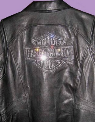 Harley Davidson S Leather Jacket Cycle Diva Swarovski Crystals Bling 98121-08VW