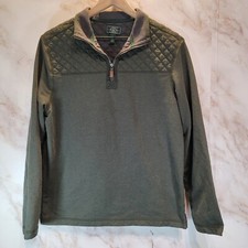 G.H. Bass  Co. Forest Green 1/4 Zip Fleece Sweater Men's M