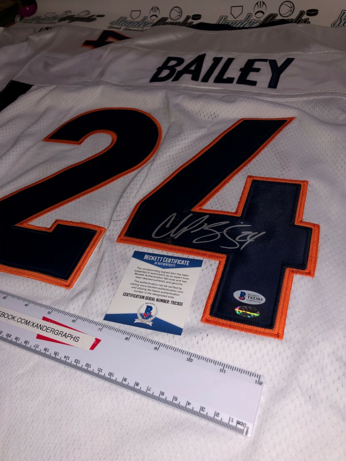 Champ Bailey Autographed Signed Denver Broncos BRONCOS NFL EQUIPMENT ON FIELD JERSEY-BAS COA 