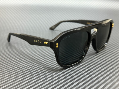 GUCCI GG1263S 001 Black Grey Men's Medium 57 mm Sunglasses | eBay