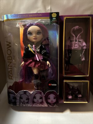 NIB Rainbow High Series 3 Emi Vanda fashion doll toy by MGA YouTube, purple pink