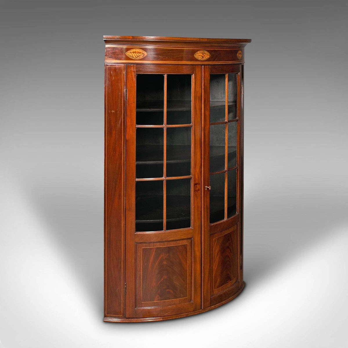 Antique bow sale front china cabinet