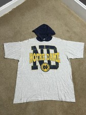 Vintage Notre Dame Fighting Irish Hooded T-Shirt Size XL Trau & Loevner USA Made