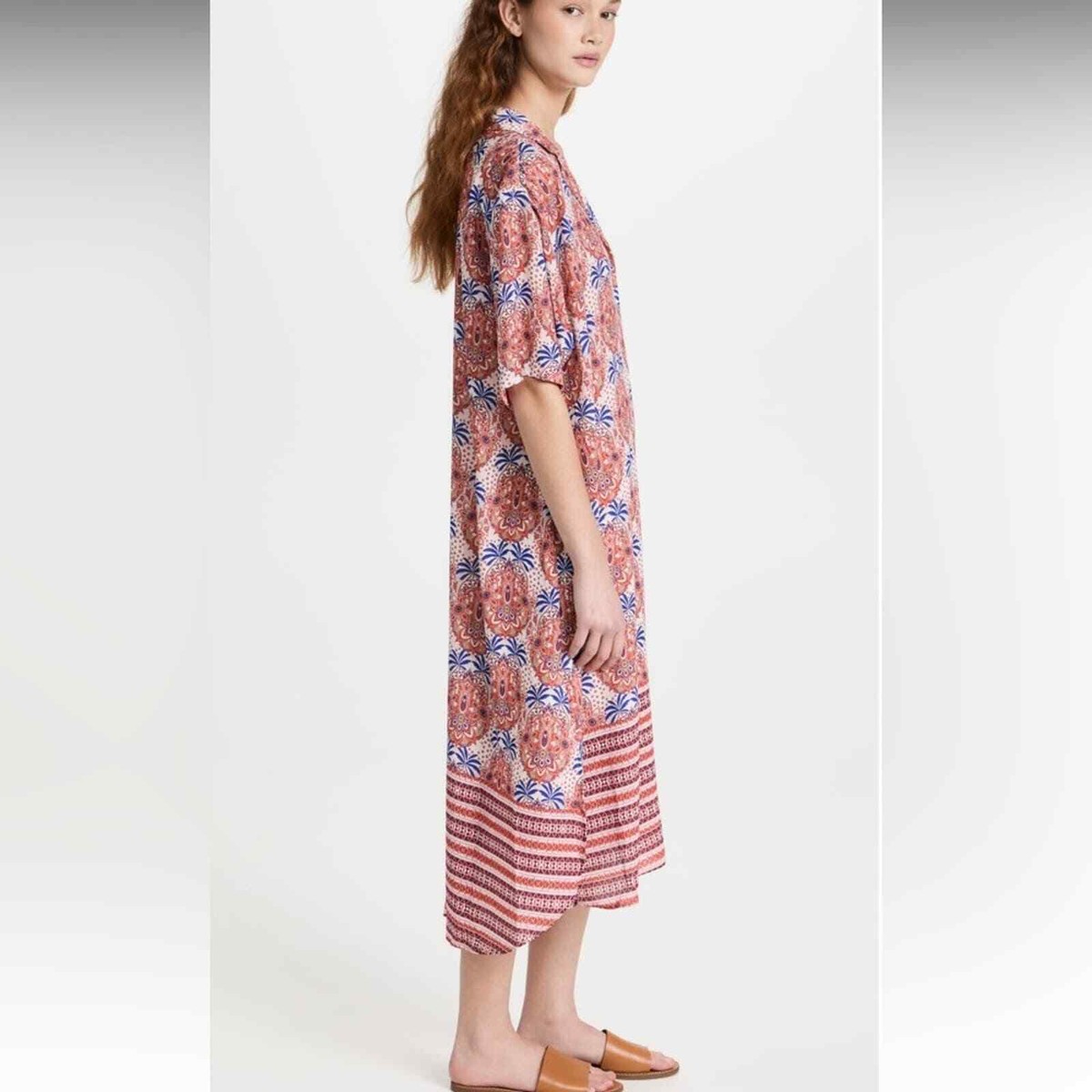 Cara Cara Hobbs midi dress orange size M/L travel palm beach party nautical  m | eBay