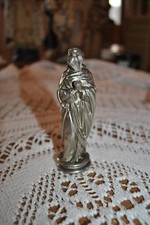 Ancienne petite statue statua religieuse en régule (9)