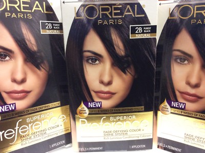 LOT OF 3 - L'Oreal Paris Superior Preference # 2B PURESST BLACK NATURAL NEW.