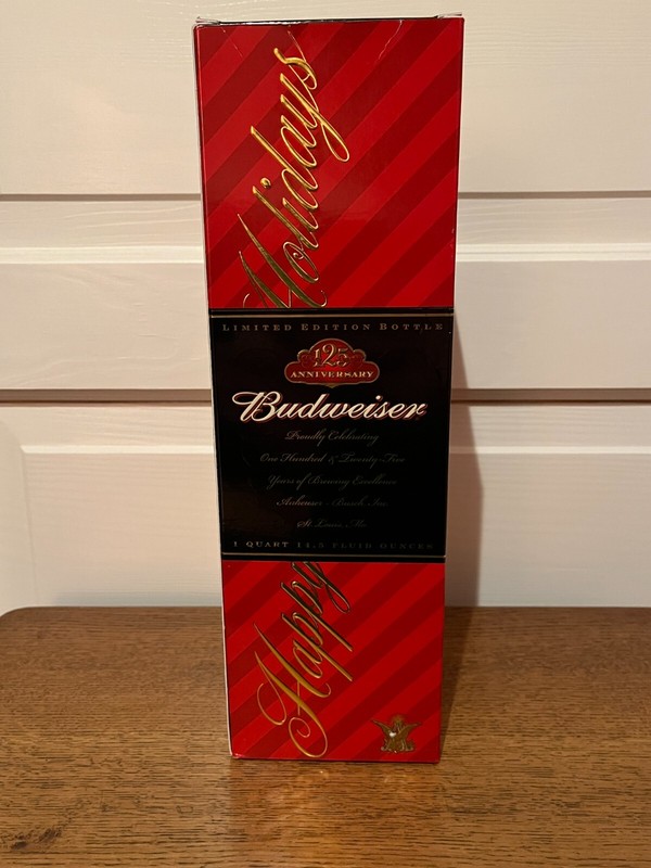 Anheuser Busch Budweiser 14.5" Glass Beer Bottle 125th Anniversary 1876-2001