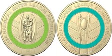 Rugby League Set of 2 Men's Women's NRL Football 2024 Coins $2 Two Dollar - CIRC