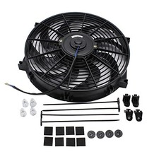1 SET Black Fan 14" inch Universal Slim Fan Electric Radiator Engine Cooling