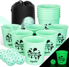 Giant Yard Pong,Yard Games with Durable Buckets and Balls - Choose Red Large, XL