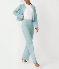 Nuevo con etiquetas Traje Chaqueta y Pantalones Ann Taylor 2 Piezas en Verde Azulado Pavo Real Melange Talla 8P y 6