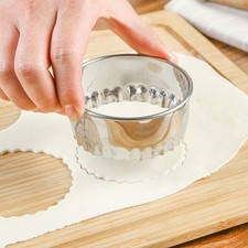 Set Of 3 Stainless Steel Plain Crinkle Scone Pastry Quiche Tart Cookie Cutters^
