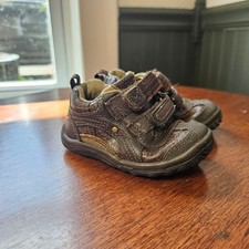 Stride Rite SRT Landon Boys Brown Leather Sneakers Shoes Size 4.5W BX39580