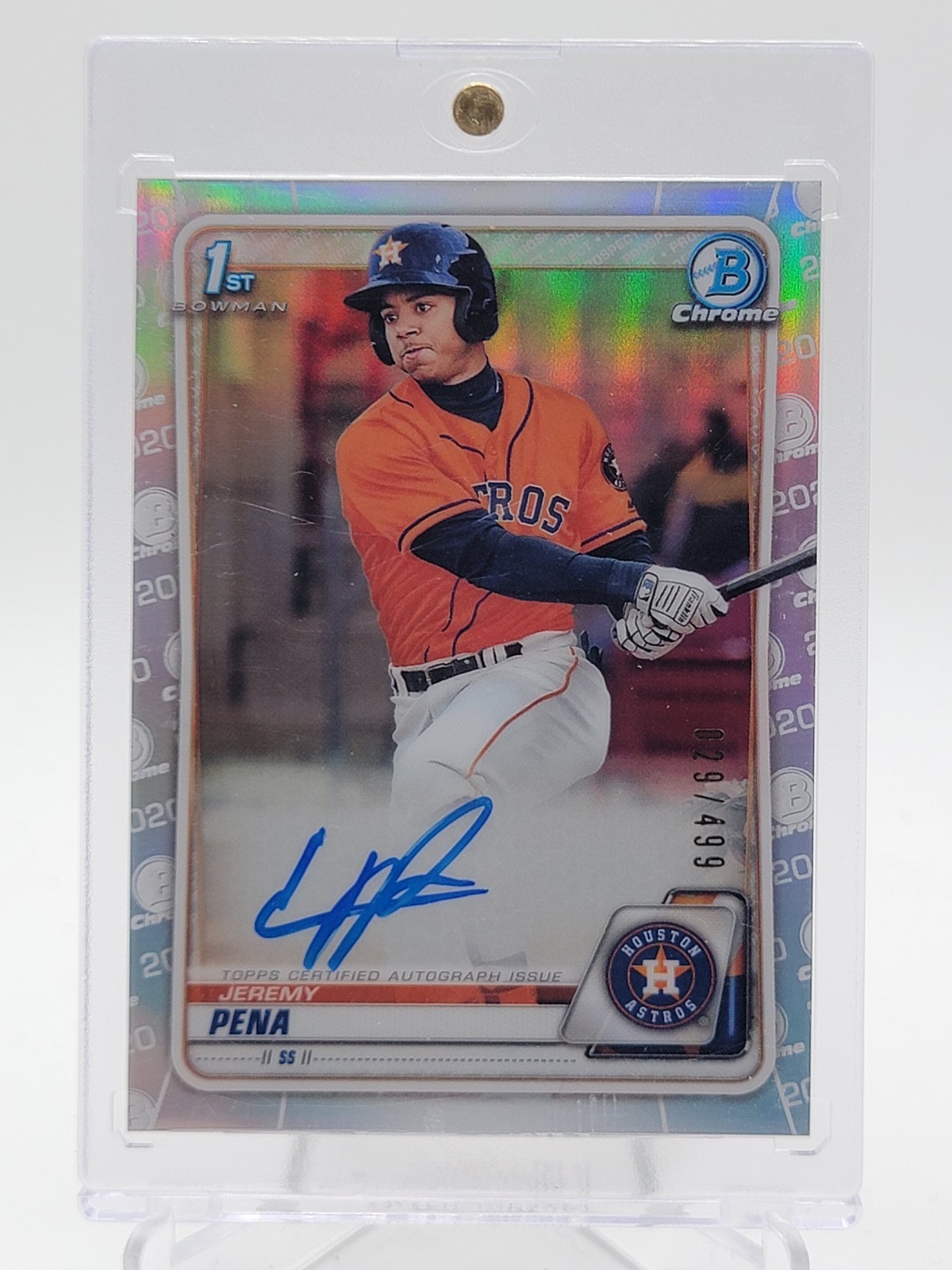 JEREMY PENA 2020 BOWMAN CHROME 1ST AUTOGRAPH REFRACTOR #CPA-JP AUTO /499 Q5686