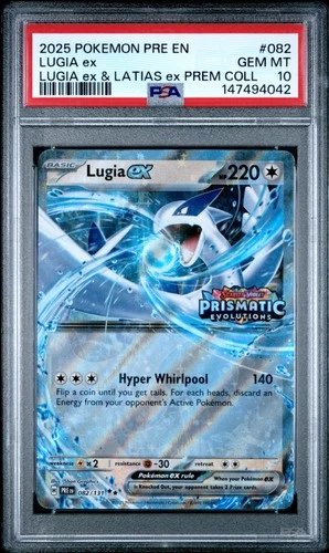 2025 POKEMON PRE EN-PRISMATIC EVOLUTIONS #082 LUGIA EX PSA 10