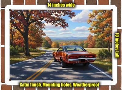 Metal Sign - 1970 Dodge Charger R/T 2 Oil Painting - 14x10