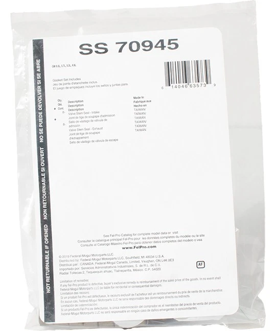 Fel-Pro Valve Seal Set Fits 99-01 GMC Sierra Chevrolet Silverado Pickups SS70945 - Image 2 of 4