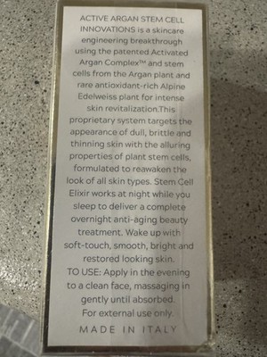 SEALED DEAL Active Argan Overnight STEM CELL Elixir 15mL .5 Oz Fast Ship