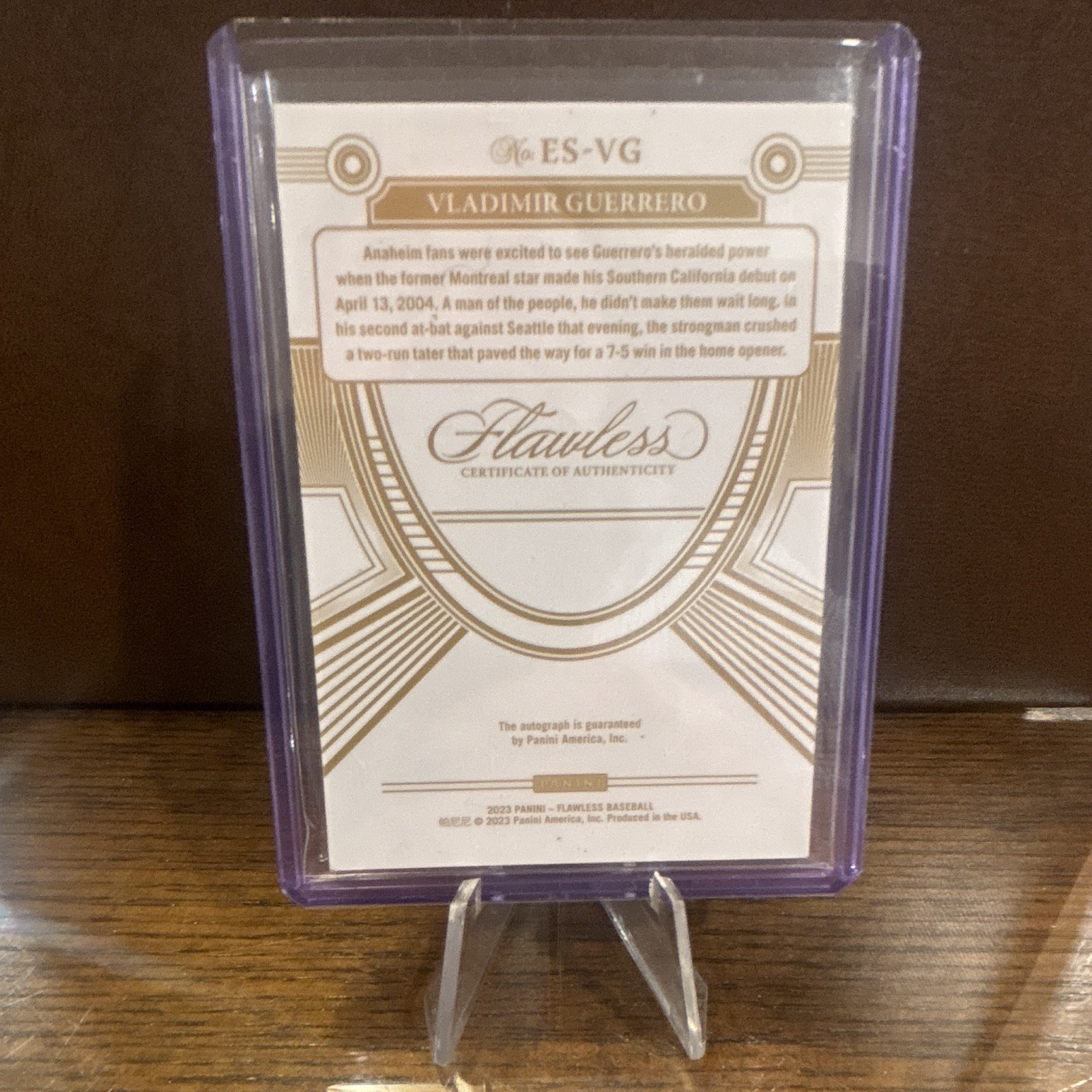 Panini 2023 Flawless Baseball Vladimir Guerrero Excellence Auto ES-VG /25 view 2