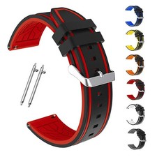 New Men's Sports Waterproof Silicone Rubber Watch Strap Band 20mm 22mm 24mm 26mm