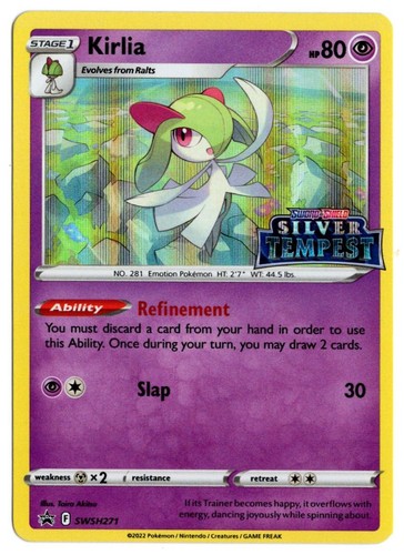 [0965] MODERATELY PLAYED Pokemon Black Star Promo SWSH271 Kirlia SILVER TEMPEST