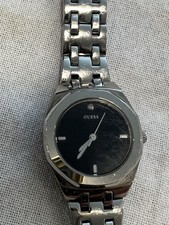 GUESS Waterpro Men's Quartz Silver Stainless Steel Black Dial Wristwatch
