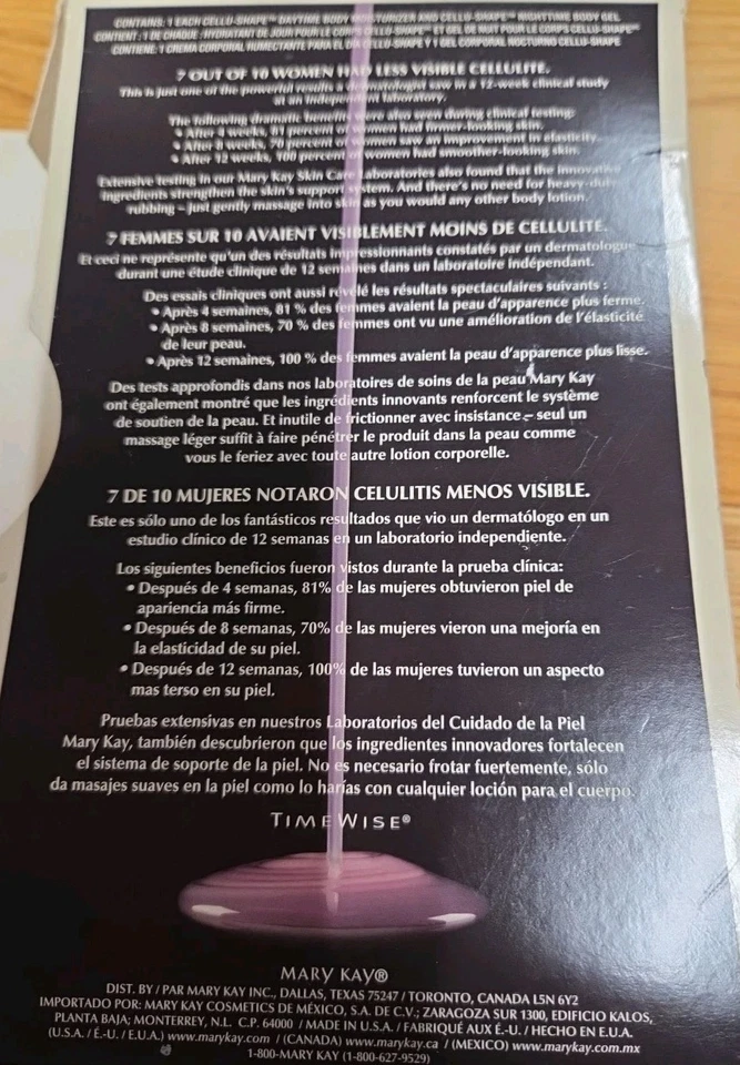 Mary Kay TimeWise Sistema de Contorno en Forma de Cellu Gel e Hidratante Set NUEVO Foto 4 de 4