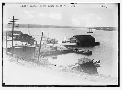 Harbor wharf where R.E. Peary will land Sydney c1900 Large Old Photo