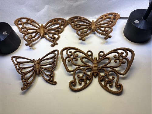 Vintage 70s Homco Butterfly Set of 4 Wall Decor - Image 1