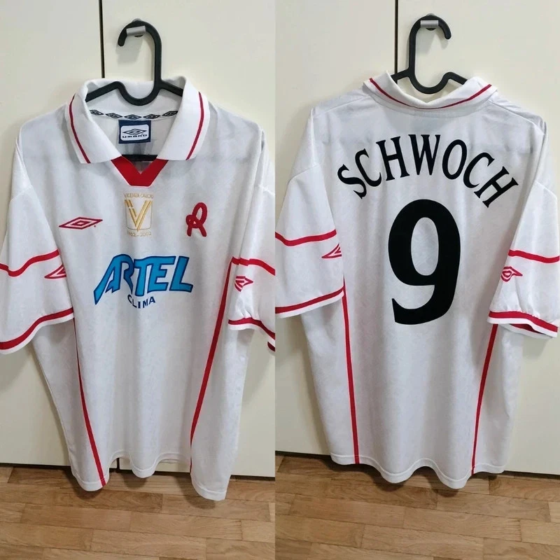 Maillot De Football Vicenza Serie B 2011-12 - Taille L - Extérieur Blanc - Vintage Porté En Match - Occasion Collector