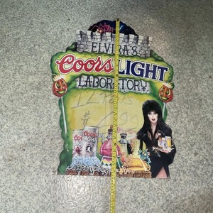 ELVIRAS COORS LIGHT LABORATORY BEER MONSTER HALLOWEEN THICK CARDBOARD 1995