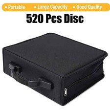 520 Pcs Disc CD Storage Case DVD Organizer Holder Bag Album Media Videos Black