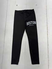 Shein Solid Black Elastic Waist "Boston Beyond Self" Leggings Girls Size 8Y NEW
