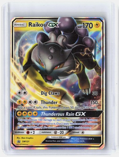 Raikou GX SM121 Holo Promo Sun & Moon Promo Pokemon Moderately Played