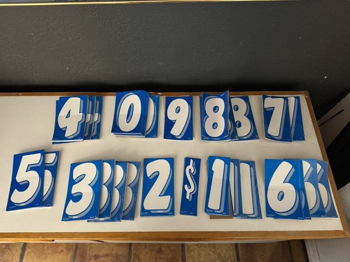 E-Z Lettering Blue And White Stickers 0-9 $ | eBay