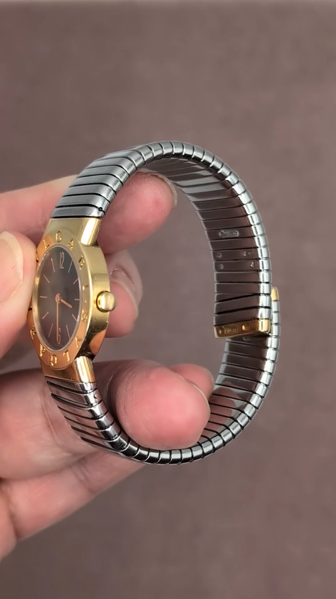 Bvlgari Bulgari Tubogas Gold and Stainless Steel Wristwatch