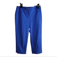 CHICO S WEEKENDS Blue Flat Front Cropped Capri Women's Pants Size 0