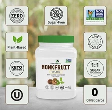 Morning Pep Monk Fruit Sweetener, Classic | White Sugar Substitute, Keto Diet Fr
