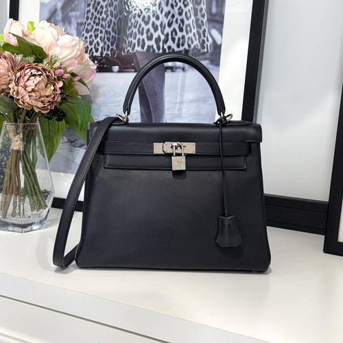 Hermes Kelly 28 Evergrain Blue Indigo SV Hd New Type 877824