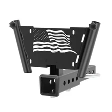 2" Receiver Hitch Flag Pole Holder Adjustable Hitch Mount Dual Flag Pole Holder