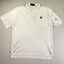 VTG Polo Golf Ralph Lauren Mens L/XL Polo Shirt White Barton Creek Austin Cotton