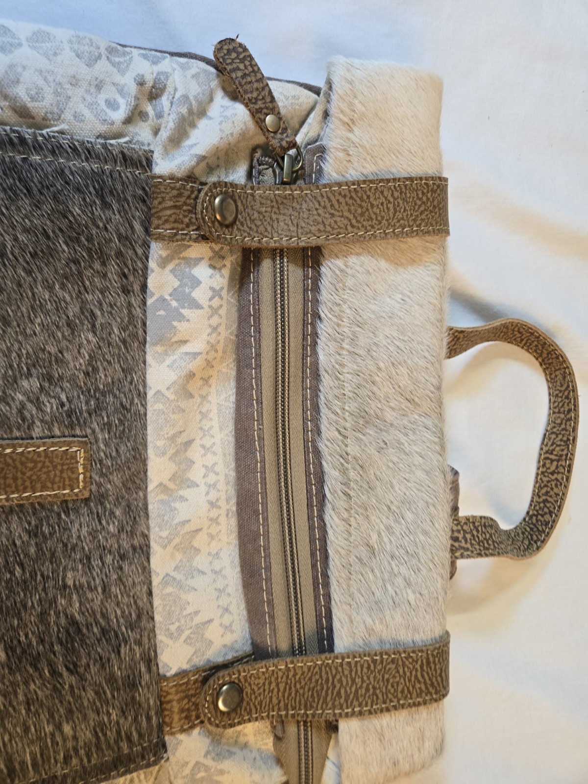 Myra Geometric Pattern Backpack Zip Closure Buckl… - image 6