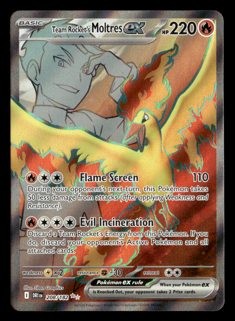 Team Rocket's Moltres ex - SV10: Destined Rivals 208/182 NM