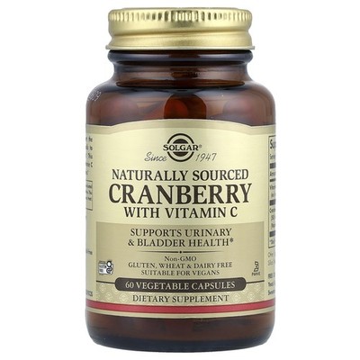 Cranberry with Vitamin C, Naturally Sourced, 60 Vegetable Capsules